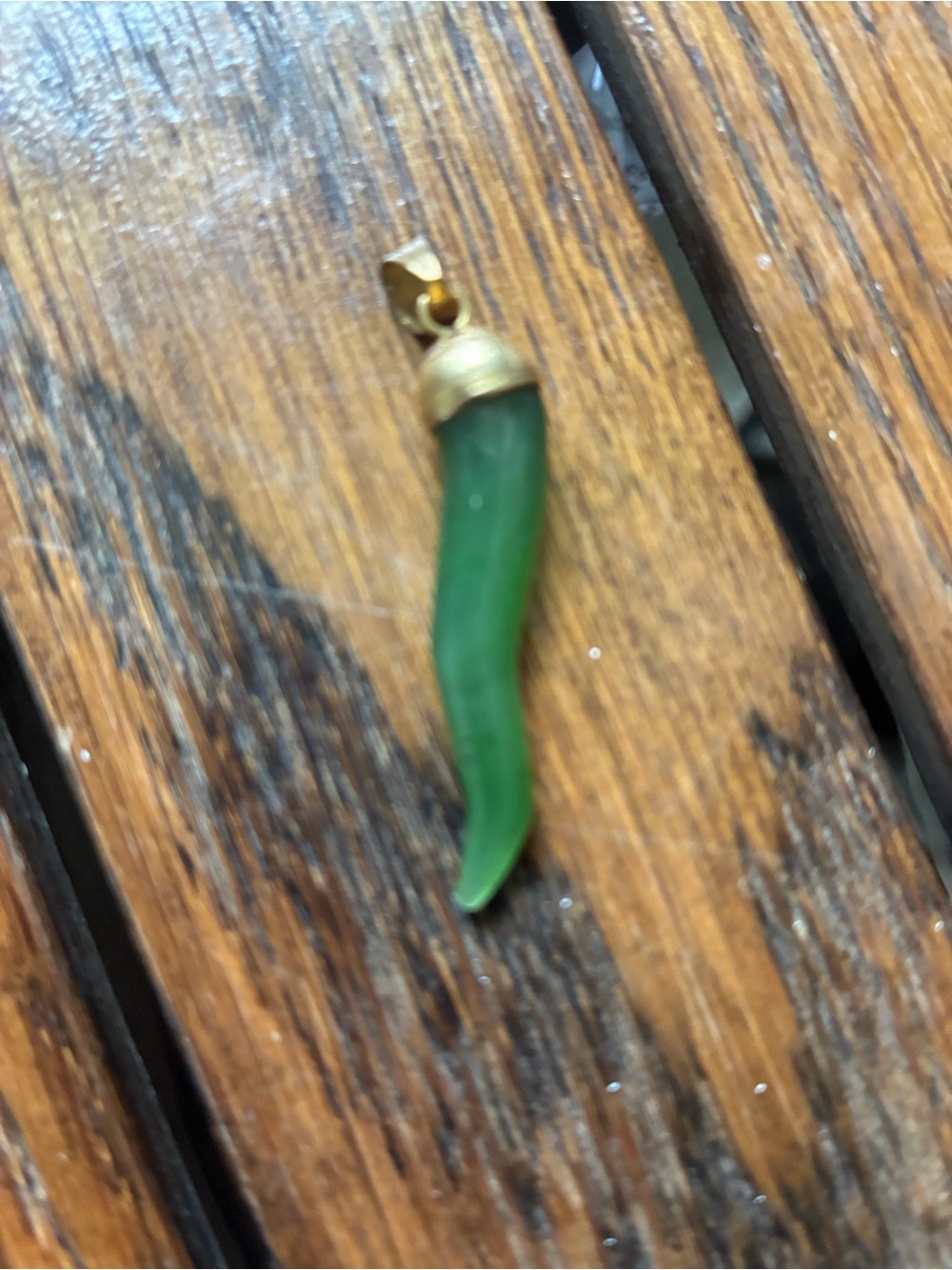Italian Horn 14k Gold and Carved Jade Worn by Men/Women